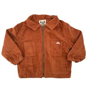 Salty Shreds Corduroy Full Zip Jacket Rust Brown Baby 6-12 M Surfer Boho Hipster